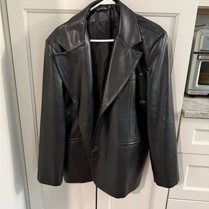 Pretty Little Thing Black Leather Women's Jacket